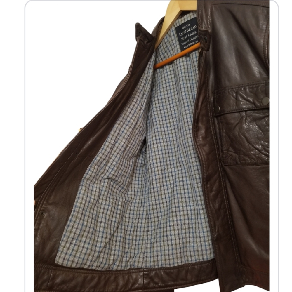 Lucky Brand The Ace Leather Jacket - Picture 9 of 11